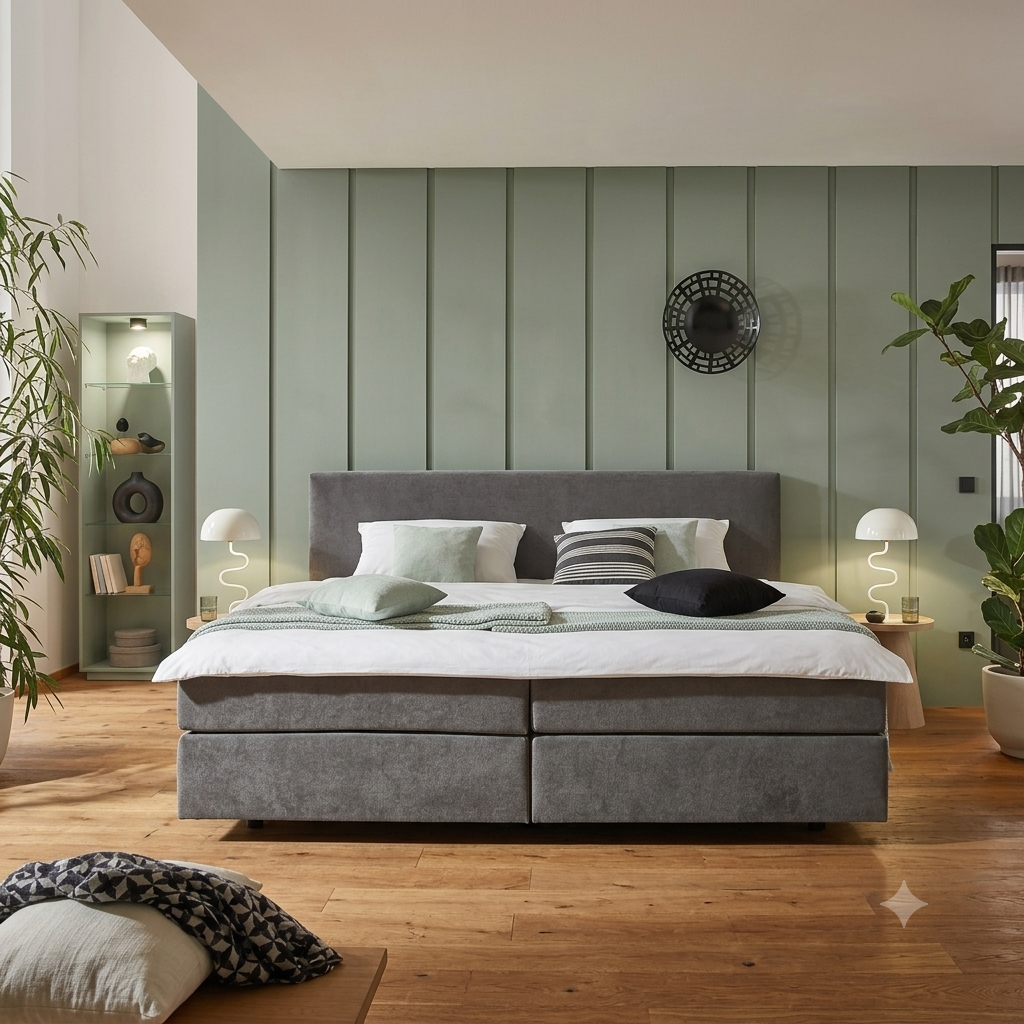 Familienbett Boxspringbett in Anthrazit (240x200 & 280x200) – Betten Deluxe Düsseldorf