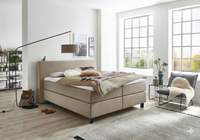 Boxspringbett BD-600 – Stoff beige (Hugo) | Betten Deluxe