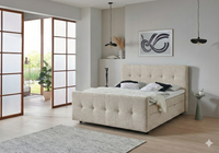 Boxspringbett BD-300 mit Bettkasten – Stoff beige (Mito Naturel) – Bild 2 | Betten Deluxe