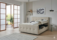 Boxspringbett BD-300 mit Bettkasten – Stoff beige (Mito Naturel) – Bild 3 | Betten Deluxe