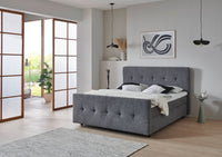 Boxspringbett BD-300 mit Bettkasten – Stoff grau (Mito Slate) – Bild 3 | Betten Deluxe