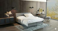 Boxspringbett BD-350 – Stoff hellgrau (Mito Ashgrey) | Betten Deluxe