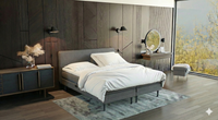 Boxspringbett BD-350 – Stoff anthrazit (Mito Darkgrey) | Betten Deluxe
