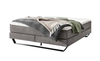 Flat Boxspringbett in Grau mit ohne Kopfteil, Größen 140×200 / 160×200 / 180×200 / 200×200 cm – Betten Deluxe