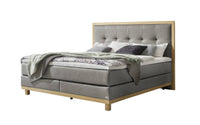 Manor Boxspringbett in Anthrazit mit Kopfteil mit Karosteppung & Holzrahmen, Größen 140×200 / 160×200 / 180×200 / 200×200 cm – Betten Deluxe