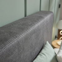 Familienbett Boxspringbett – Nahaufnahme Stoff & Kopfteil, Betten Deluxe Düsseldorf