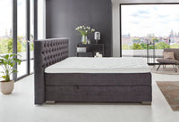 Boxspringbett Chagall – Webstoff Anthrazit – Seitenansicht | Betten Deluxe