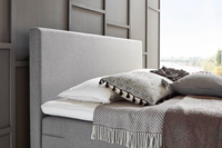 Boxspringbett (BD-450) 140/160/180x200, Stoff beige, anthrazit, grau, H3, schnell lieferbar