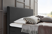 Boxspringbett (BD-450) 140/160/180x200, Stoff beige, anthrazit, grau, H3, schnell lieferbar