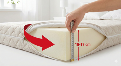 Matratzenhöhe 16-17 cm Maß