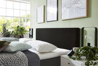 Boxspringbett Angebot 140x200/180x200 (BD-100) – Stoff schwarz, H2, schnell lieferbar