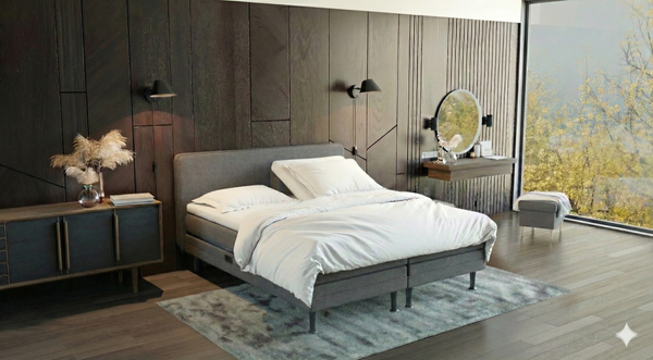 Boxspringbett (BD-350)  140/160/180x200, Stoff grau, anthrazit, beige, H2, H3, schnell lieferbar