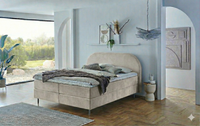 Boxspringbett BD-850 in 140/160/180x200 cm Stoff grau, beige, braun, H2, H3