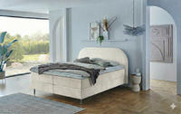 Boxspringbett BD-850 in 140/160/180x200 cm Stoff grau, beige, braun, H2, H3