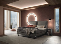 Sienna Boxspringbett in Anthrazit mit Kissen-Kopfteil – Schlafzimmer-Ambiente – Betten Deluxe