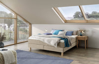 Base Boxspringbett in Beige mit ohne Kopfteil – Schlafzimmer-Ambiente – Betten Deluxe