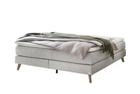 Pure Boxspringbett in Hellgrau mit ohne Kopfteil, Größen 140×200 / 160×200 / 180×200 / 200×200 cm – Betten Deluxe