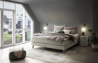 Pure Boxspringbett in Hellgrau mit ohne Kopfteil – Schlafzimmer-Ambiente – Betten Deluxe