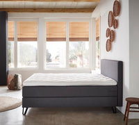Boxspringbett Bondone – Webstoff Anthrazit – Seitenansicht | Betten Deluxe