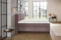 Boxspringbett Dumas – Samt Taupe – Seitenansicht | Betten Deluxe