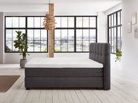 Boxspringbett Renoir – Samt Graphit – Seitenansicht | Betten Deluxe